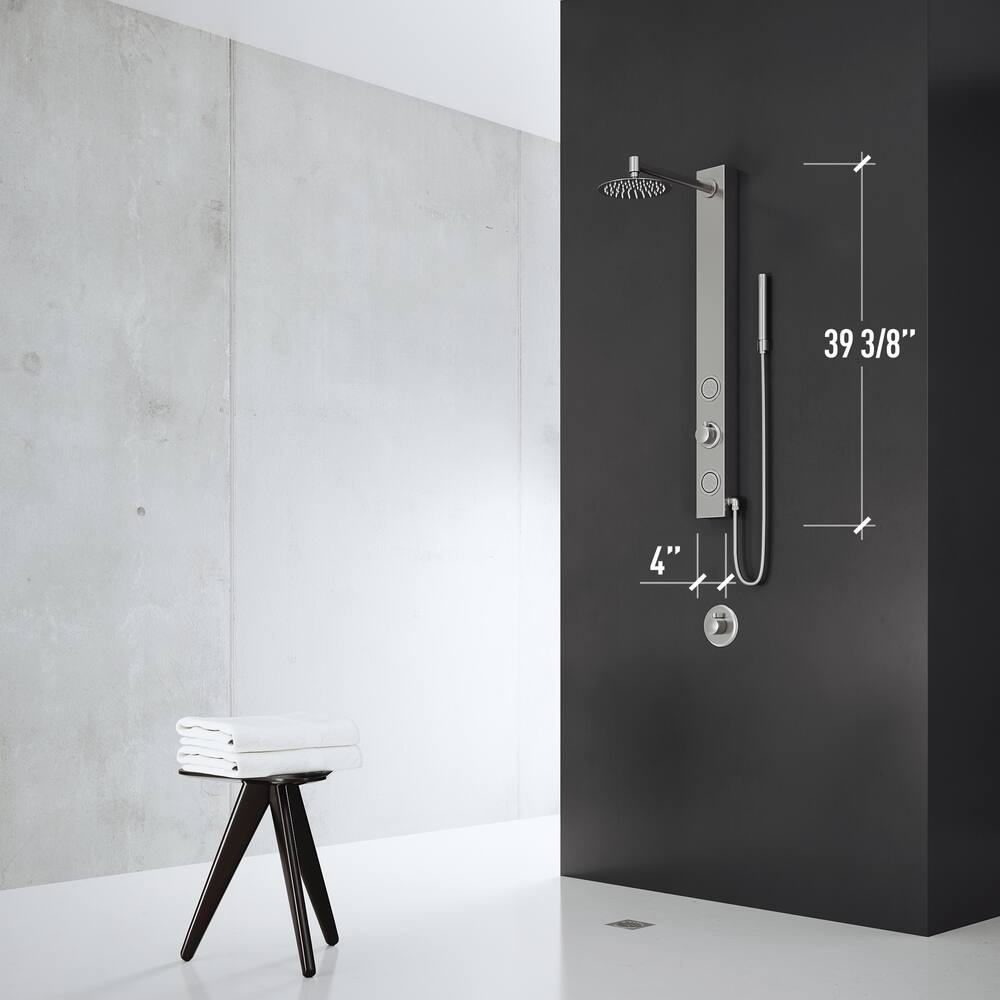 VIGO Gardenia 3-Spray Jet  High Pressure Massage Shower Column with Fixed Rain & Handheld Shower Head, Stainless Steel