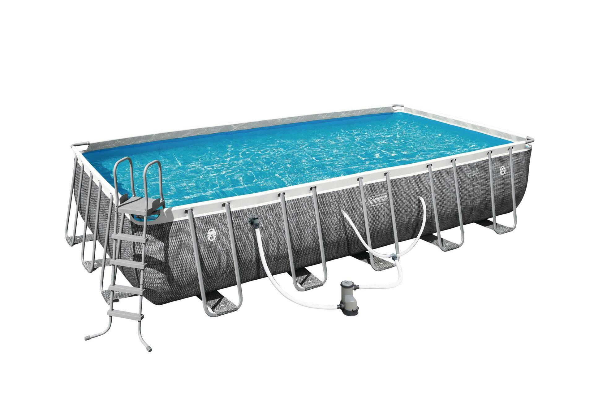 Coleman® Rectangular Steel Frame Swimming Pool with Ladder, 22-ft x 12-ft x 52-in