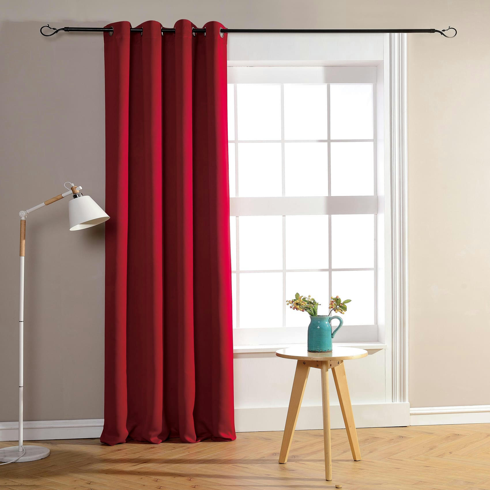 - Rideau occultant pour chambre et salon rouge