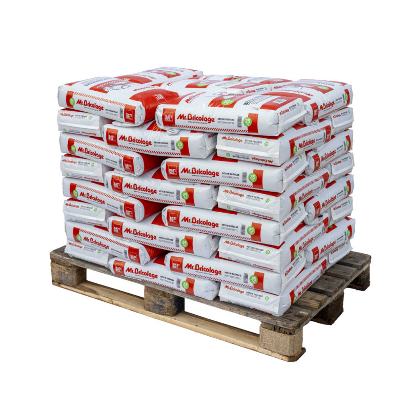 Palette 48 sacs Béton préparé 25 kg MR.BRICOLAGE