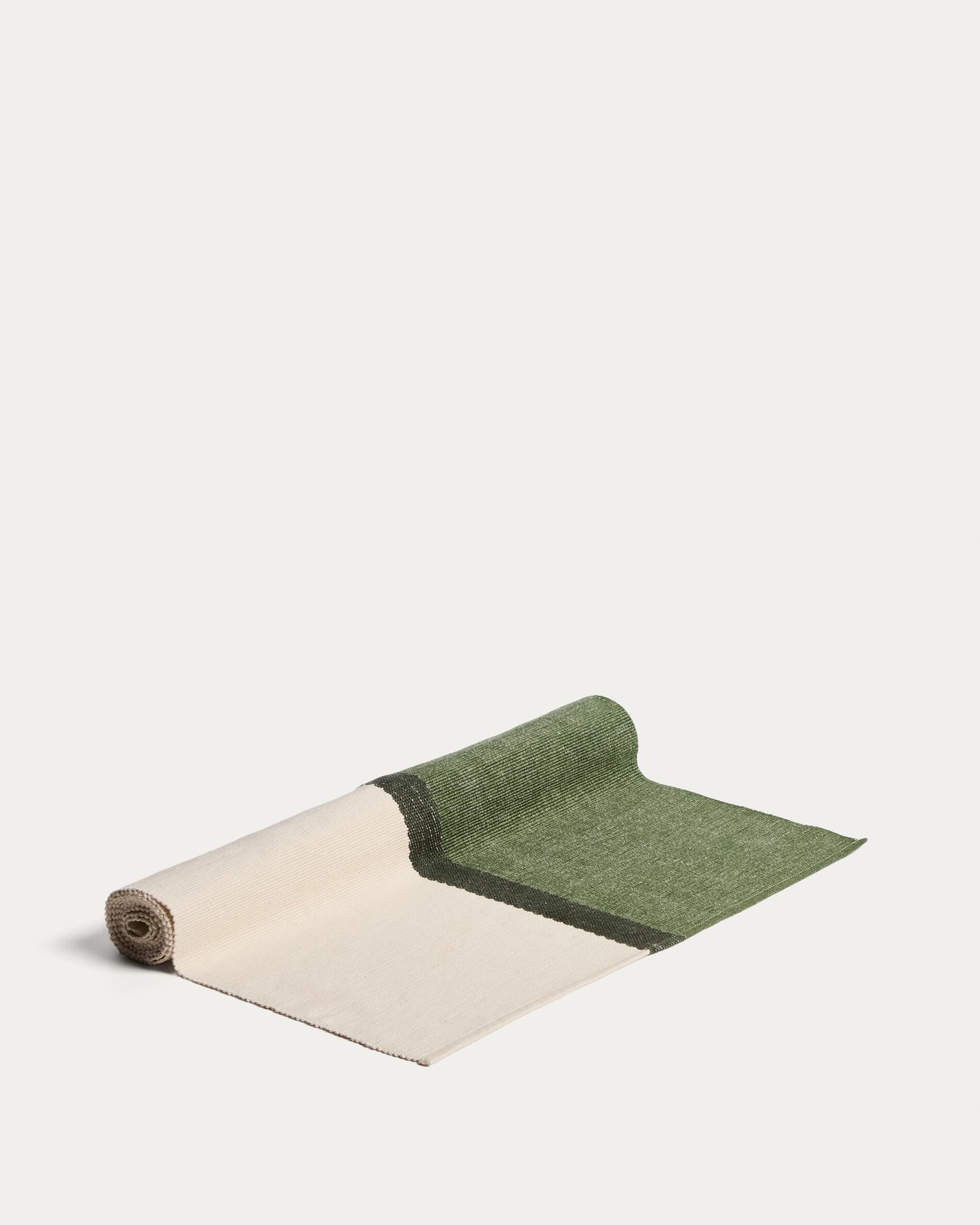 Tari 100% cotton green table runner 50 x 150 cm