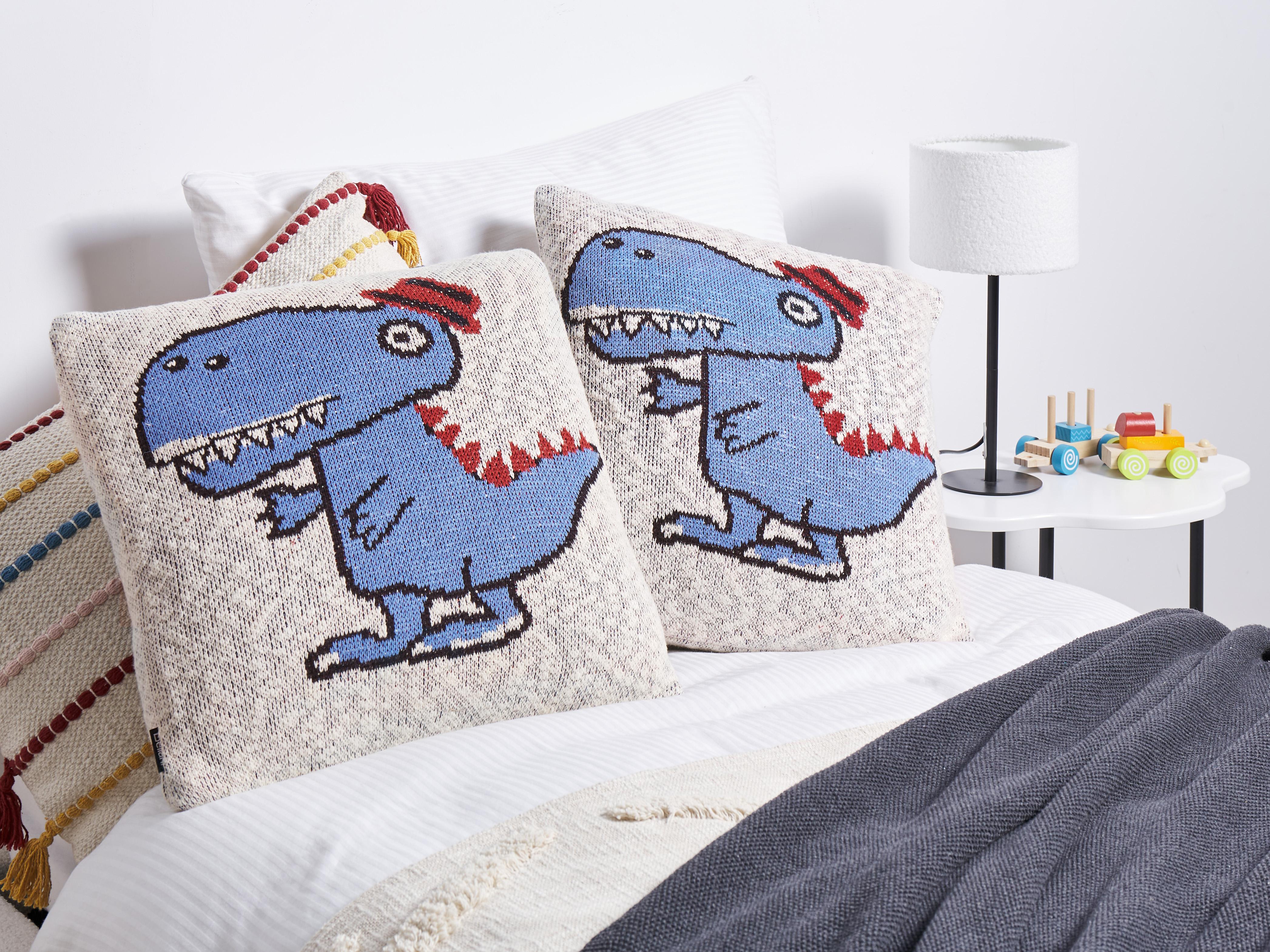 Set of 2 Decorative Cushions GAMBIR Cotton 45 x 45 cm Blue