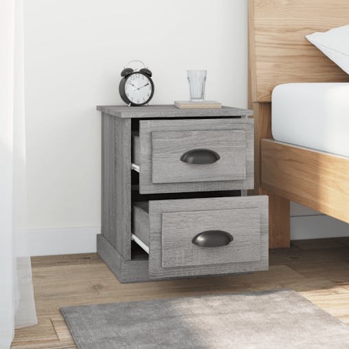NNEVL Bedside Cabinets 2 pcs Grey Sonoma 39x39x47.5 cm Engineered Wood