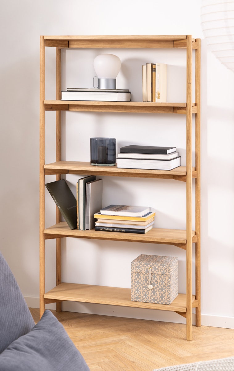 Lisomme Floris Houten Boekenkast - B 86 cm - Naturel