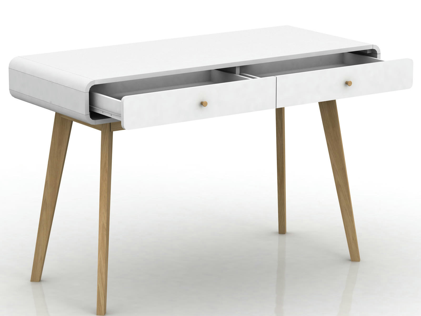 CASSIE - Bureau 2 portes en panneaux de particules blanc