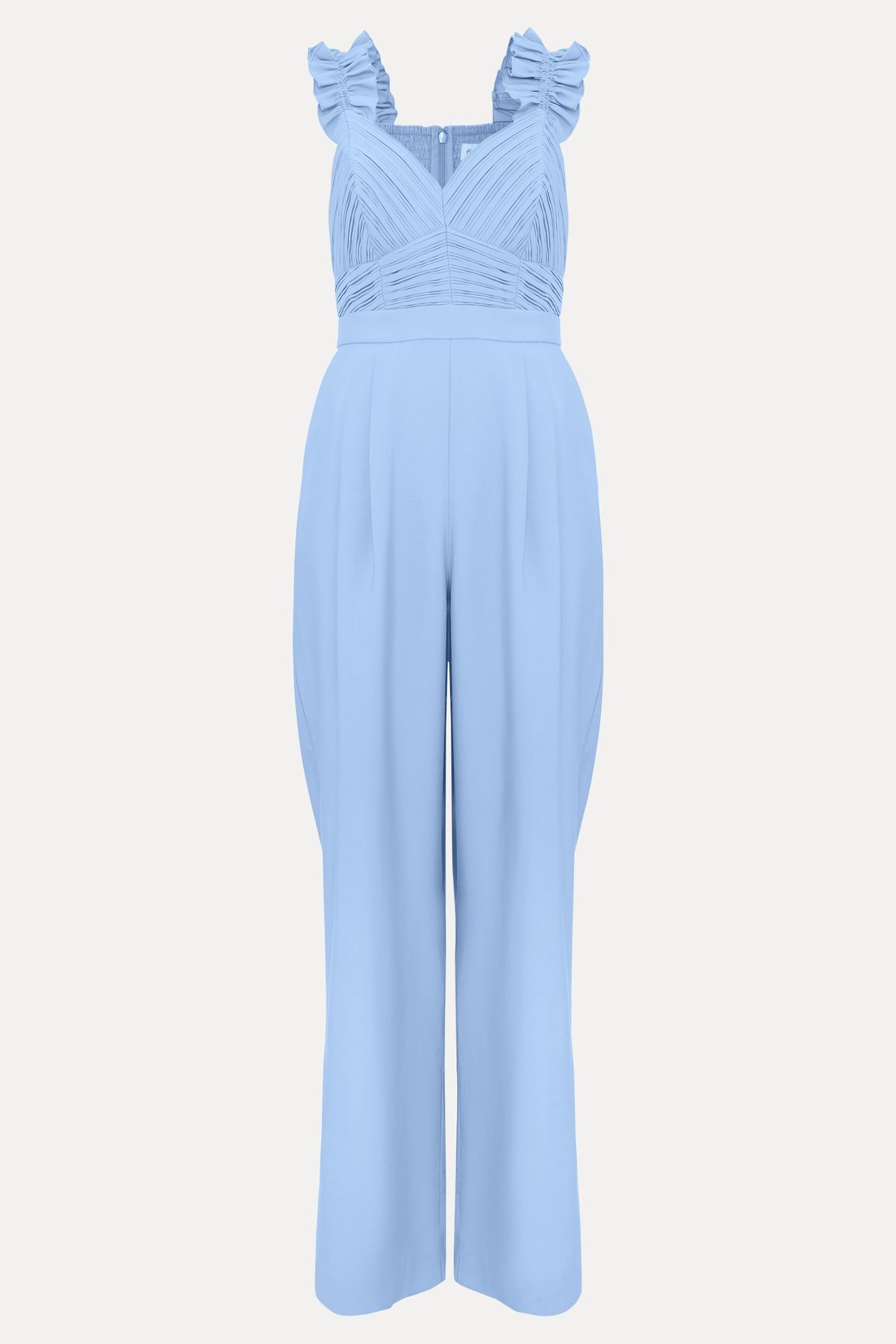 Phase Eight Moira Blue Ruffle Sleeve Jumpsuit