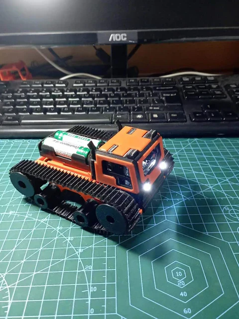 Robot Car Web Control Tank Model Tractor Crawler Balance Car 3D Printing Mount Truck for Arduino Robot ESP32 Wifi Scout Tank(Light Grey/CHINA)