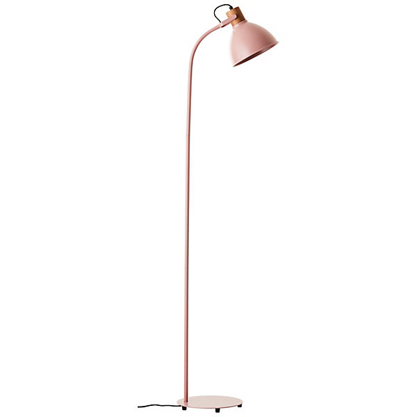 ERENA Lampadaire 1L rose clair E27 40W - métal/bois - ampoule non incluse