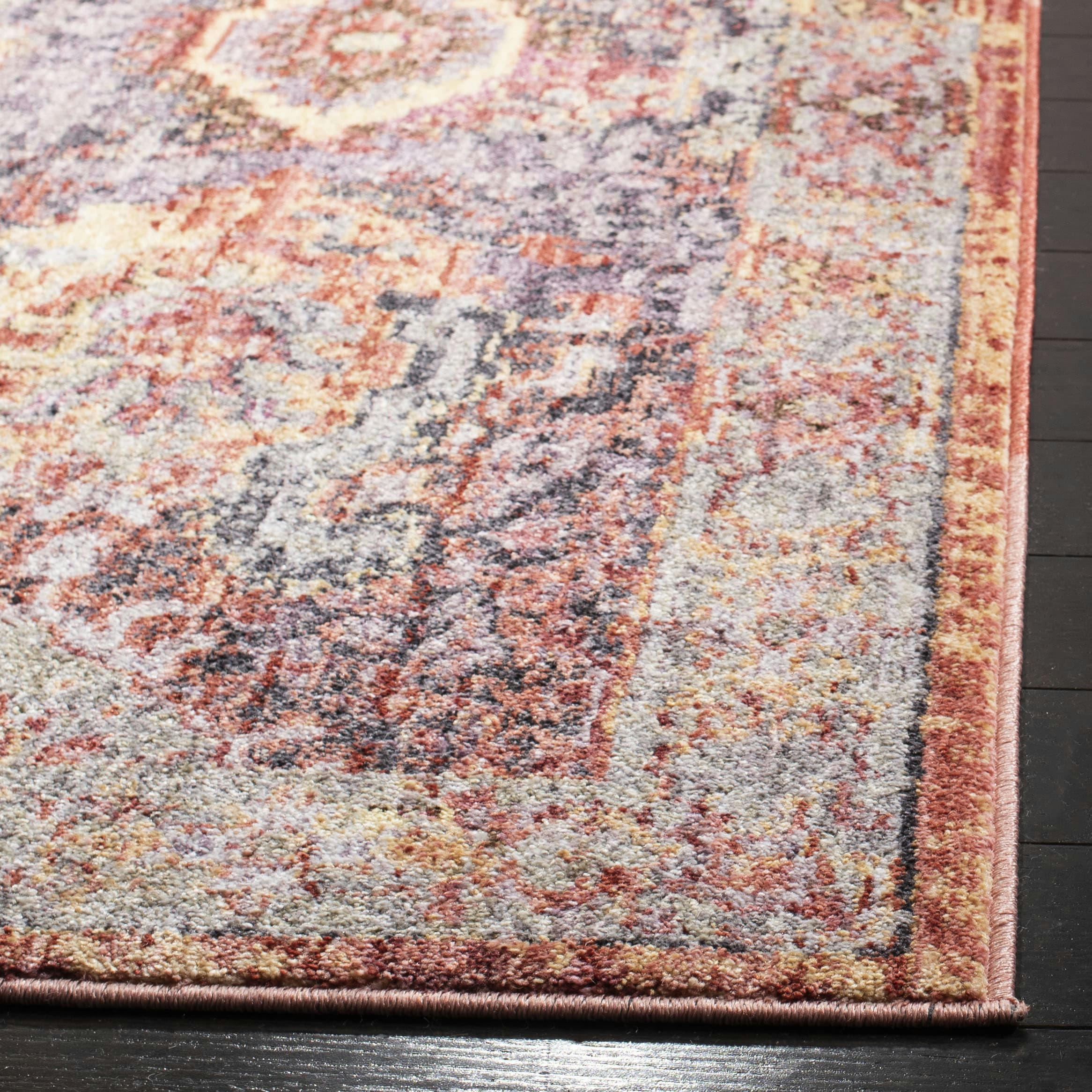 BRISTOL - Tapis de salon interieur en rouille & lavande, 155 x 229 cm