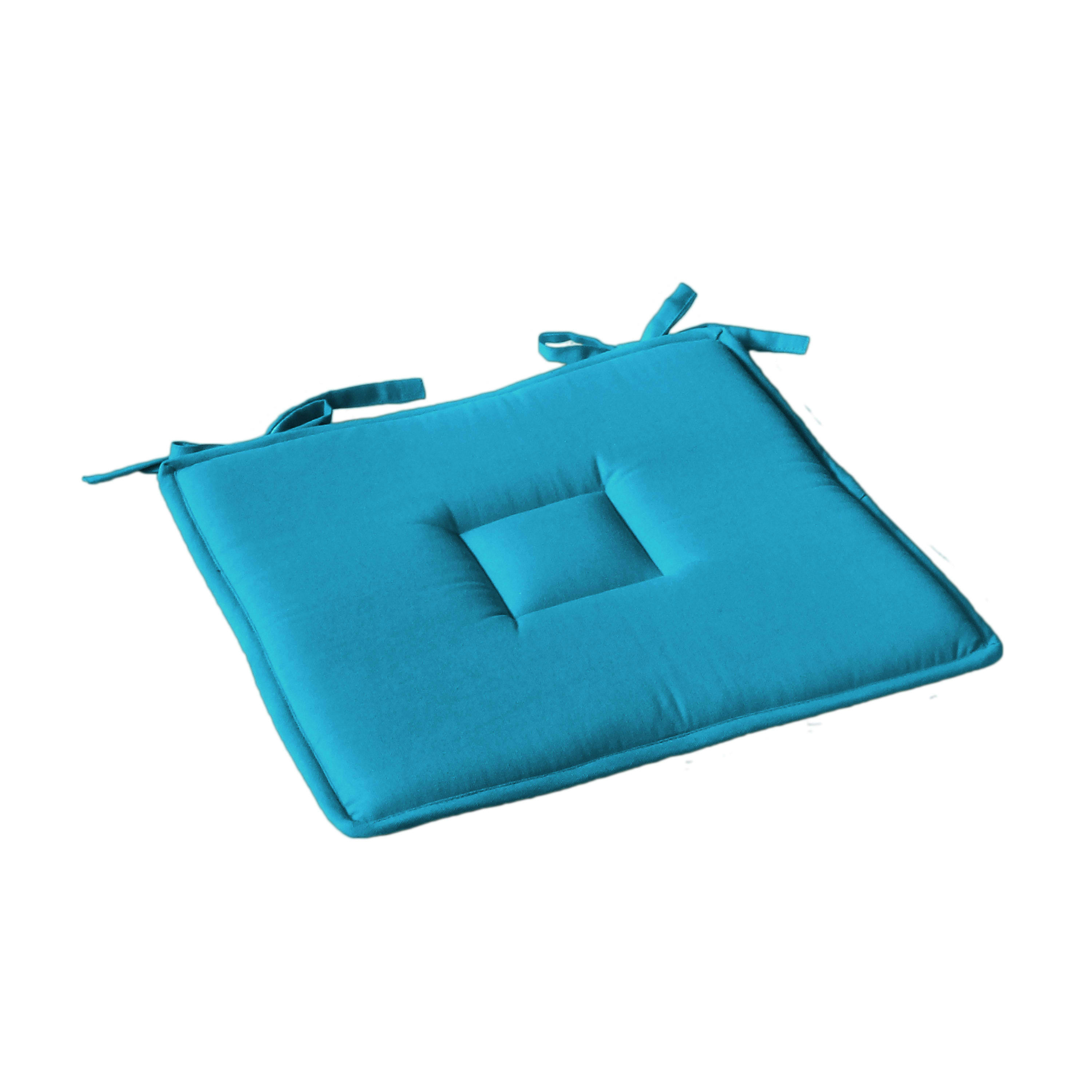 - Galette Plate en coton Turquoise 40x40cm