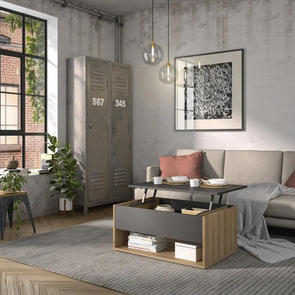 Calicosy - URBAN Salontafel met opklapbaar blad - Licht hout - 60x90x44 cm