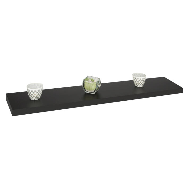 Tablette murale noire 120 x 23,5 x 3,8 cm PRACTO HOME