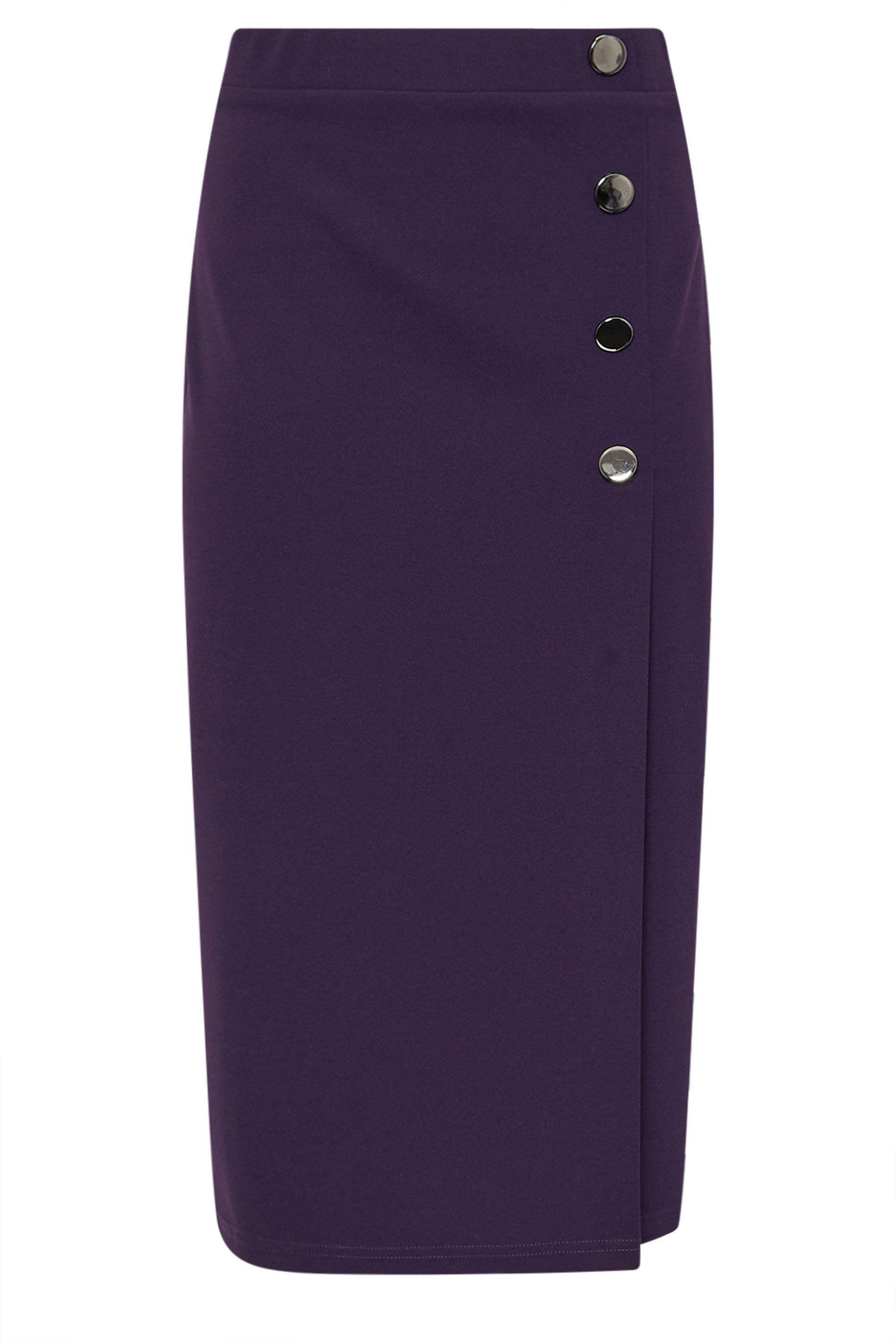 M&Co Button Detail Midi Skirt