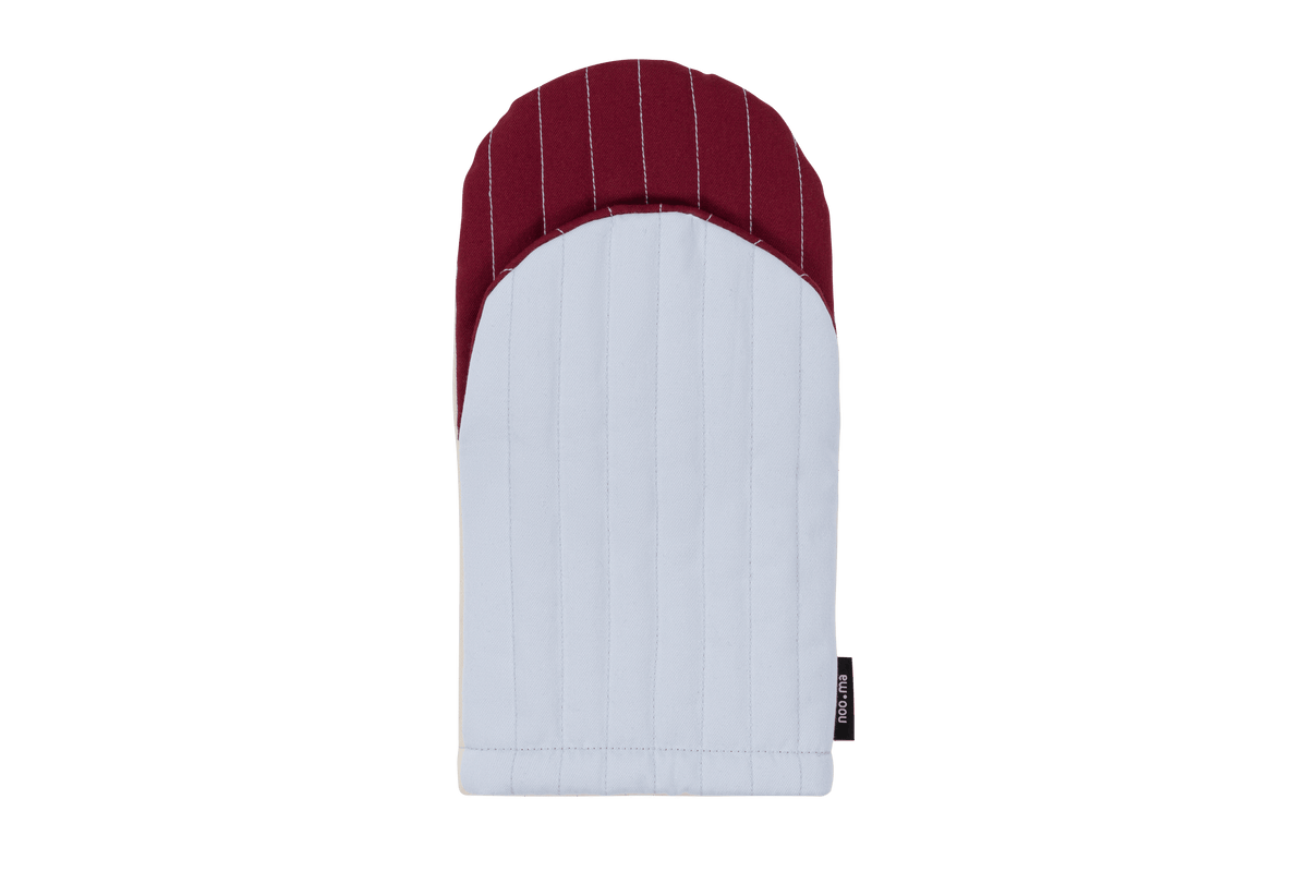 noo.ma Rubi keukenhandschoen - color-block beige, burgundy en blauw