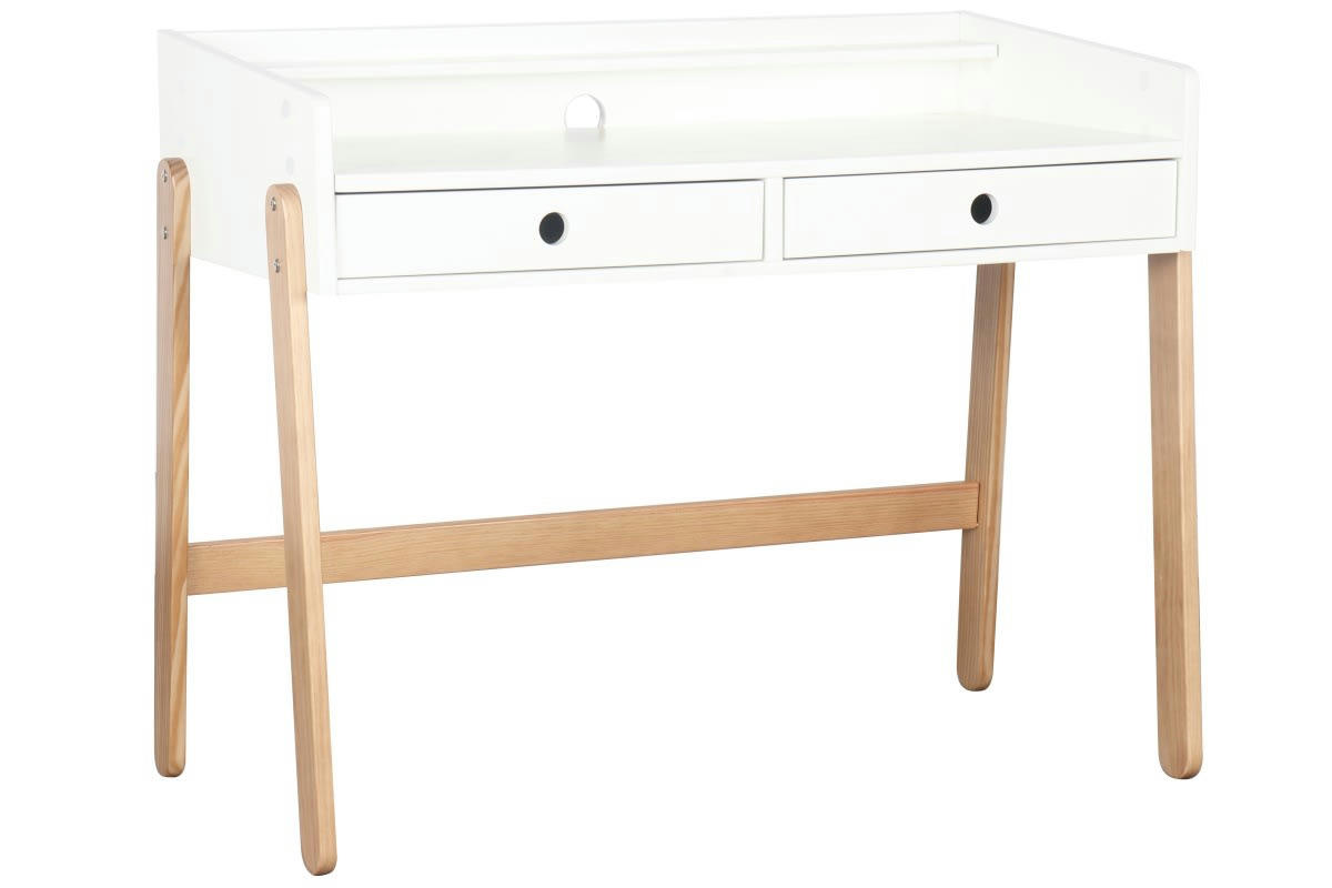 OMAR - Bureau enfant évolutif  blanc   effet bois    55x107.8