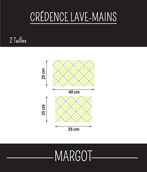 Crédence alu adhésive Lave-mains MARGOT 40 cm x 25 cm Ma Nouvelle Déco