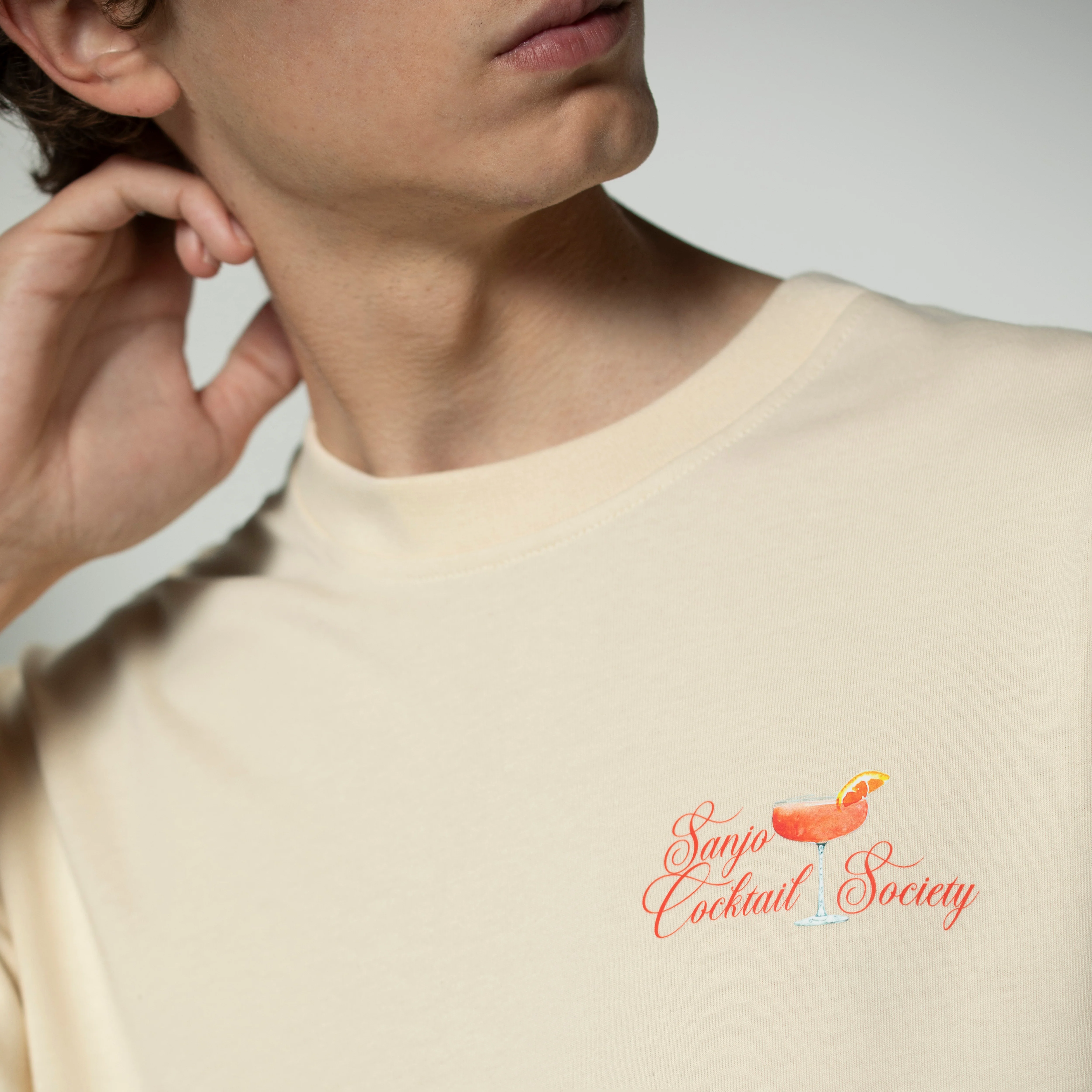 Sanjo Cocktail Society T-shirt // Ecru