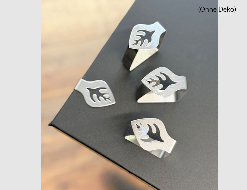 Tischtuchklammern Blatt Edelstahl