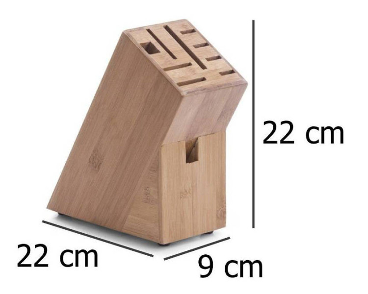 Bambusowy stojak na noże, blok do noży - 22x22x9cm