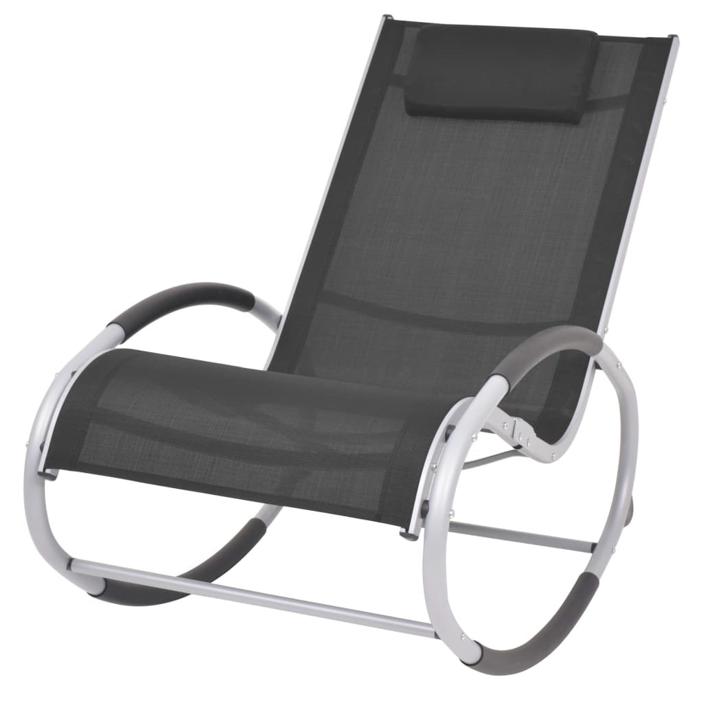 VidaXL Fotel bujany CzarnyTkanina
