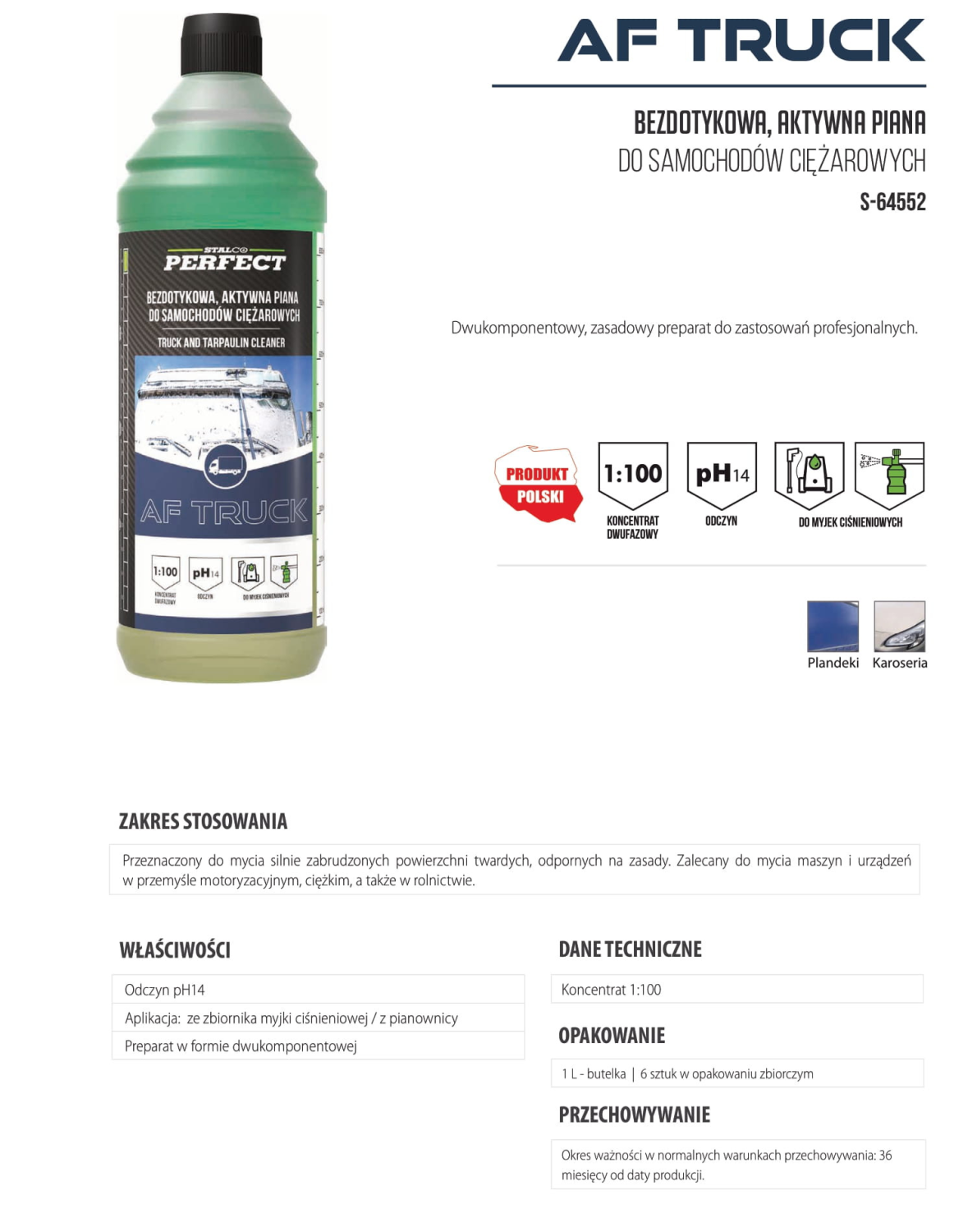 Aktywna piana do samochodów ciężarowych i przyczep STALCO PERFECT S-64552