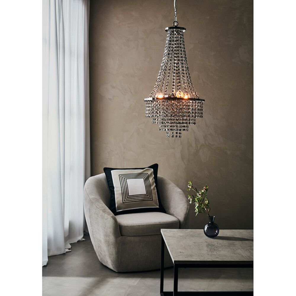 LYSEKRONE MARKSLÖJD ALLINGTON CHANDELIER 3 SVART/KROM
