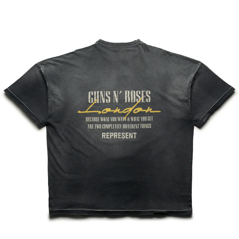 Guns N' Roses x Represent Cross Tee - Stained Black