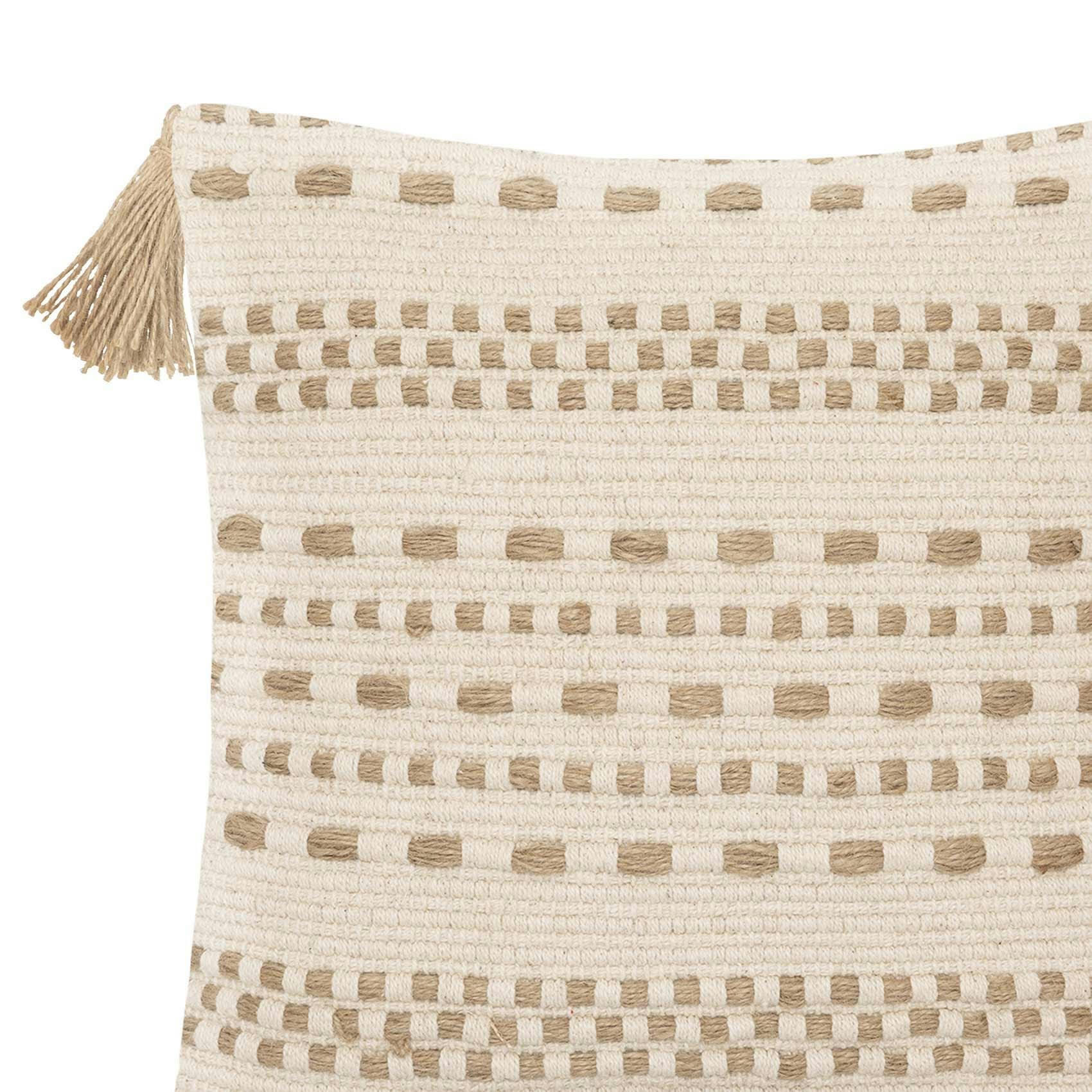 - Coussin authentique en coton et jute jute/coton ivoire 40x40 cm