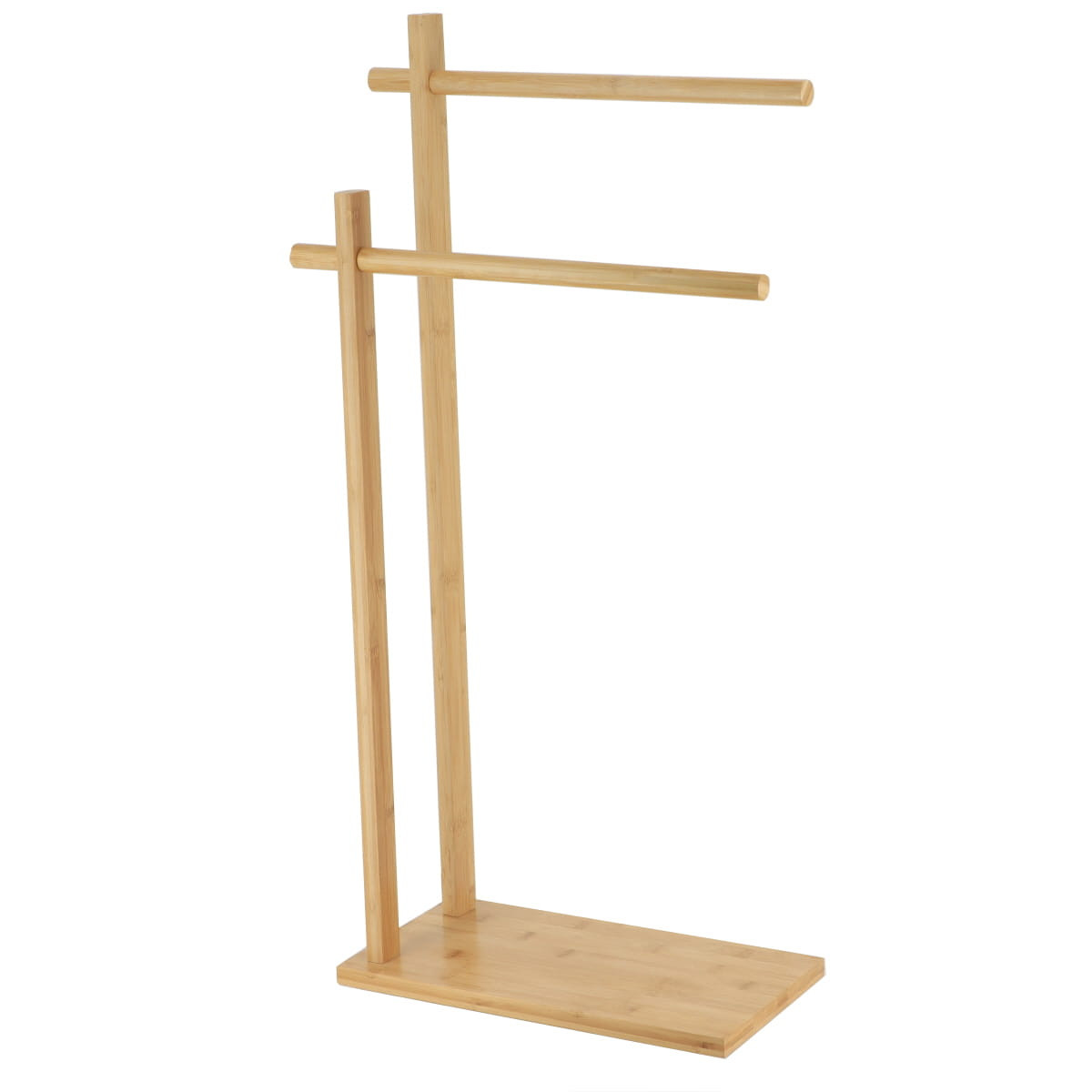 Stojak łazienkowy na ręczniki 2-ramienny bambus 84 cm brązowy