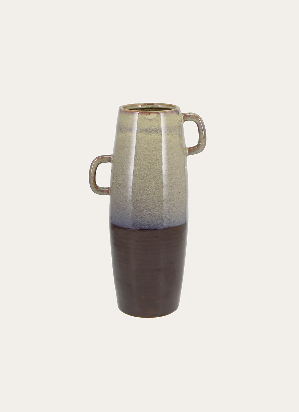 VASE AMPHORE BICOLORE BRUN