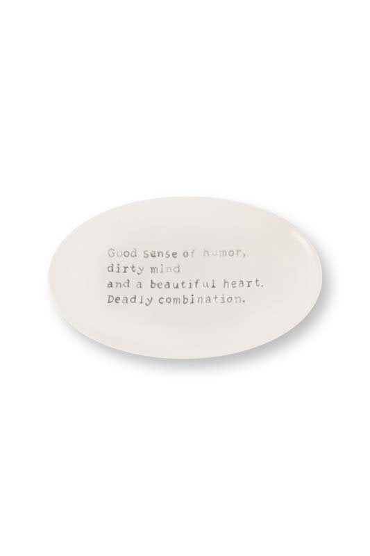 vtwonen Muurdecoratie - Humor - Keramiek - Gebroken wit - 15x25.5x1.5cm