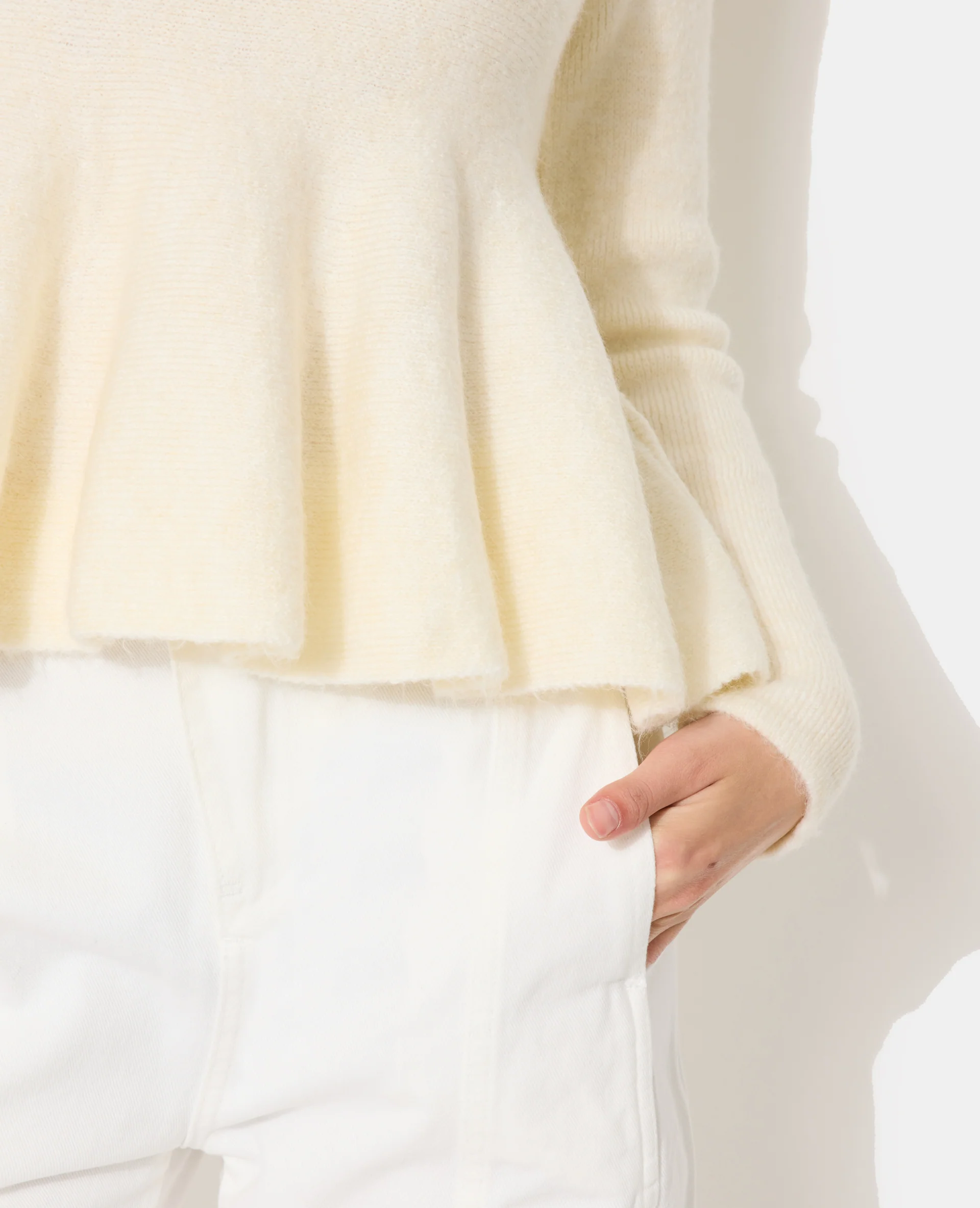 Pull peplum encolure bateau