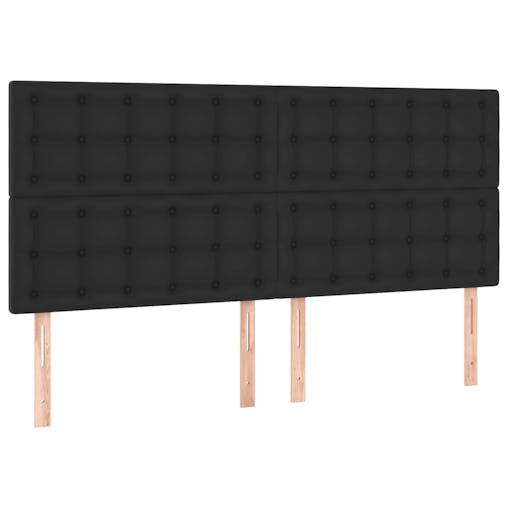 NNEVL LED Headboard Black 160x5x118/128 cm Faux Leather