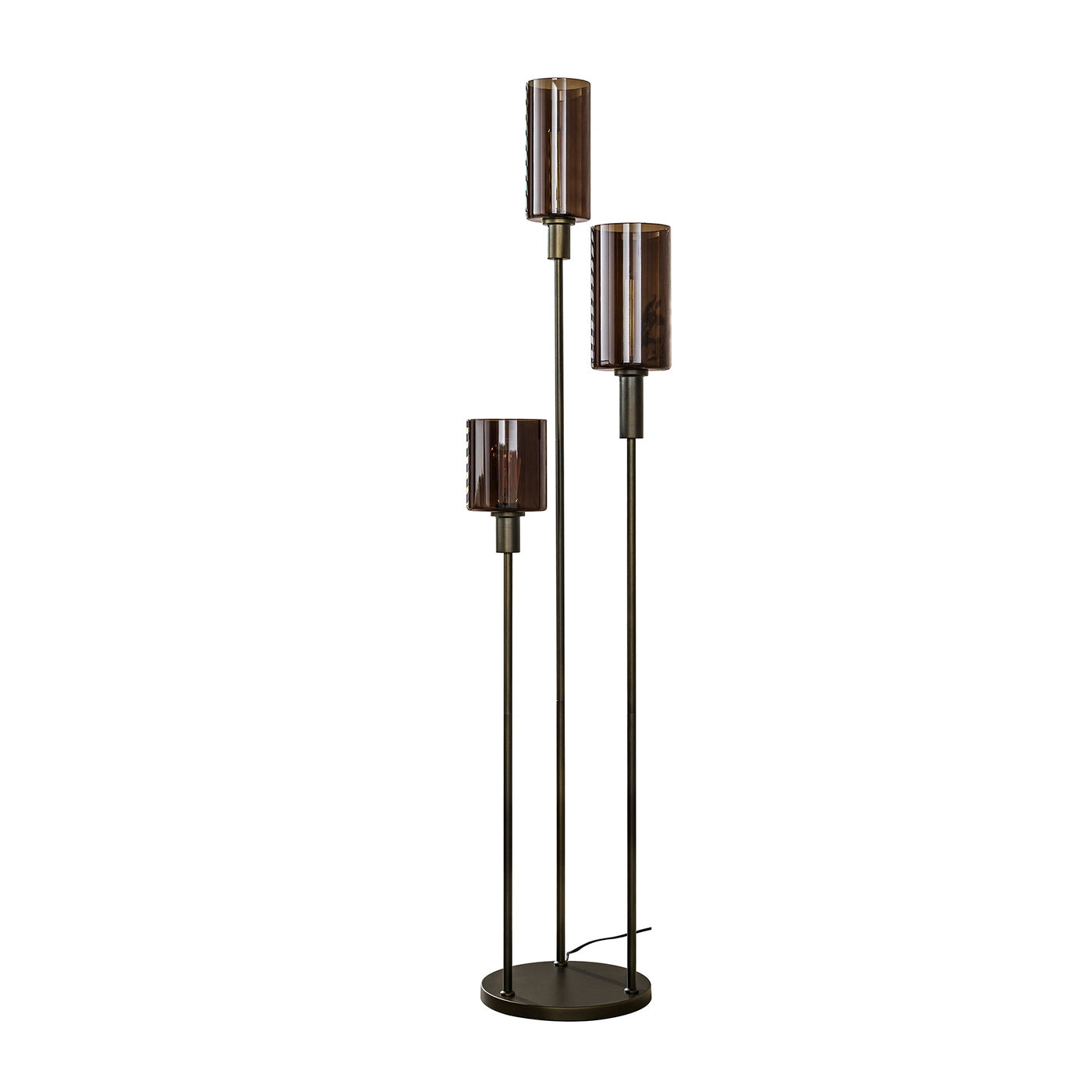 Giga Meubel Vloerlamp Sepiora - Bruin Glas - 3-Lichts - 33x33x165cm