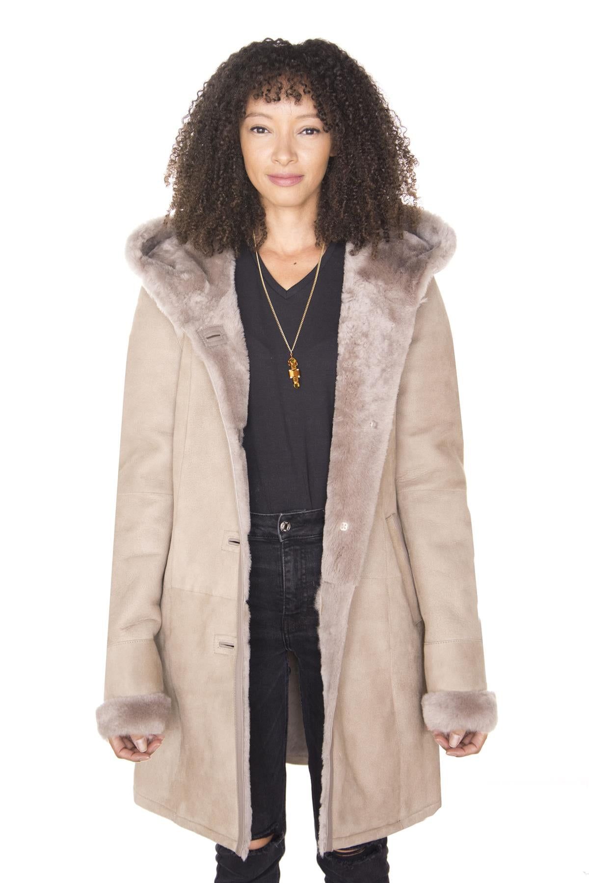 Infinity Leather Suede Merino Sheepskin Parka Coat-Richmond