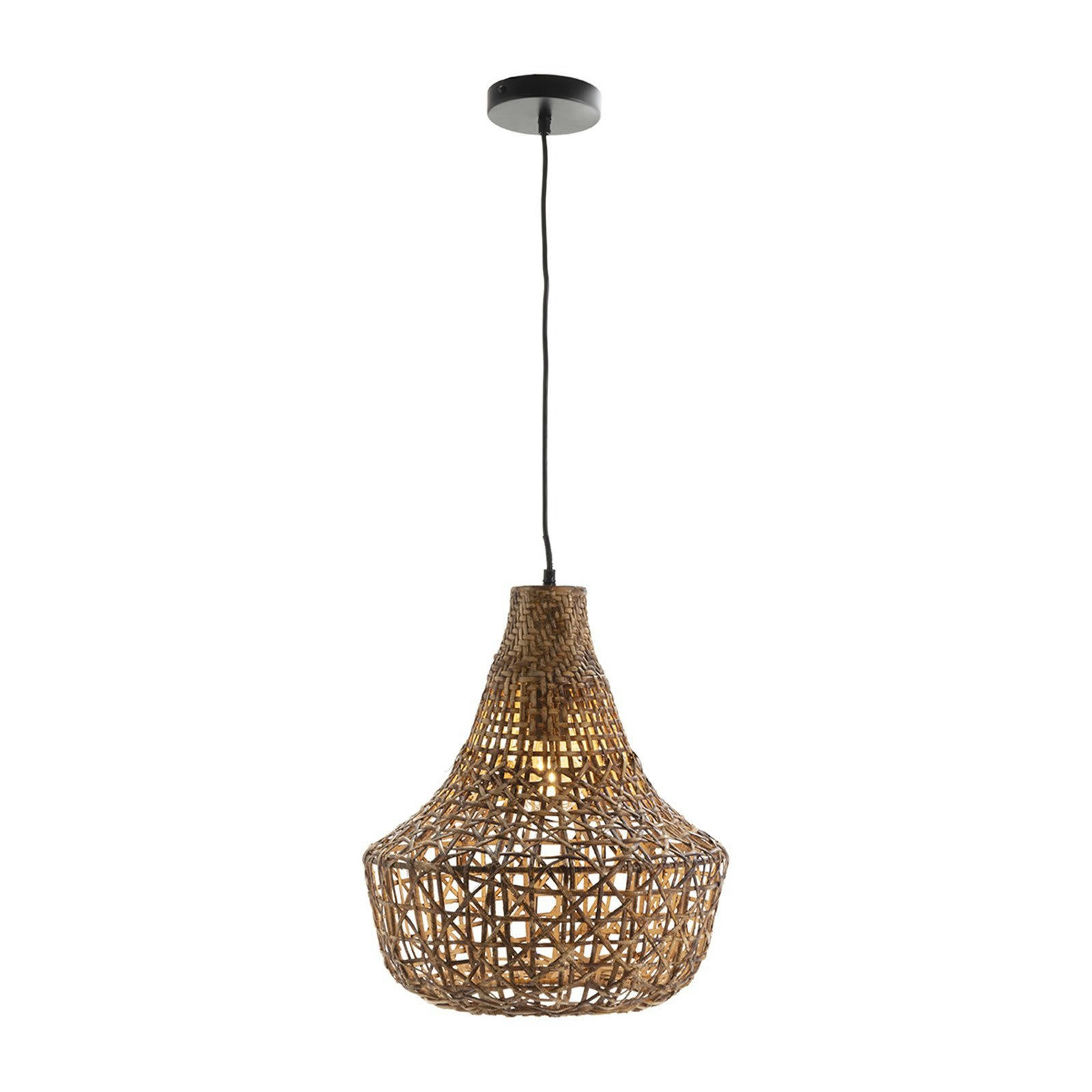 - Suspension Rotin Noir 42x42x47 cm