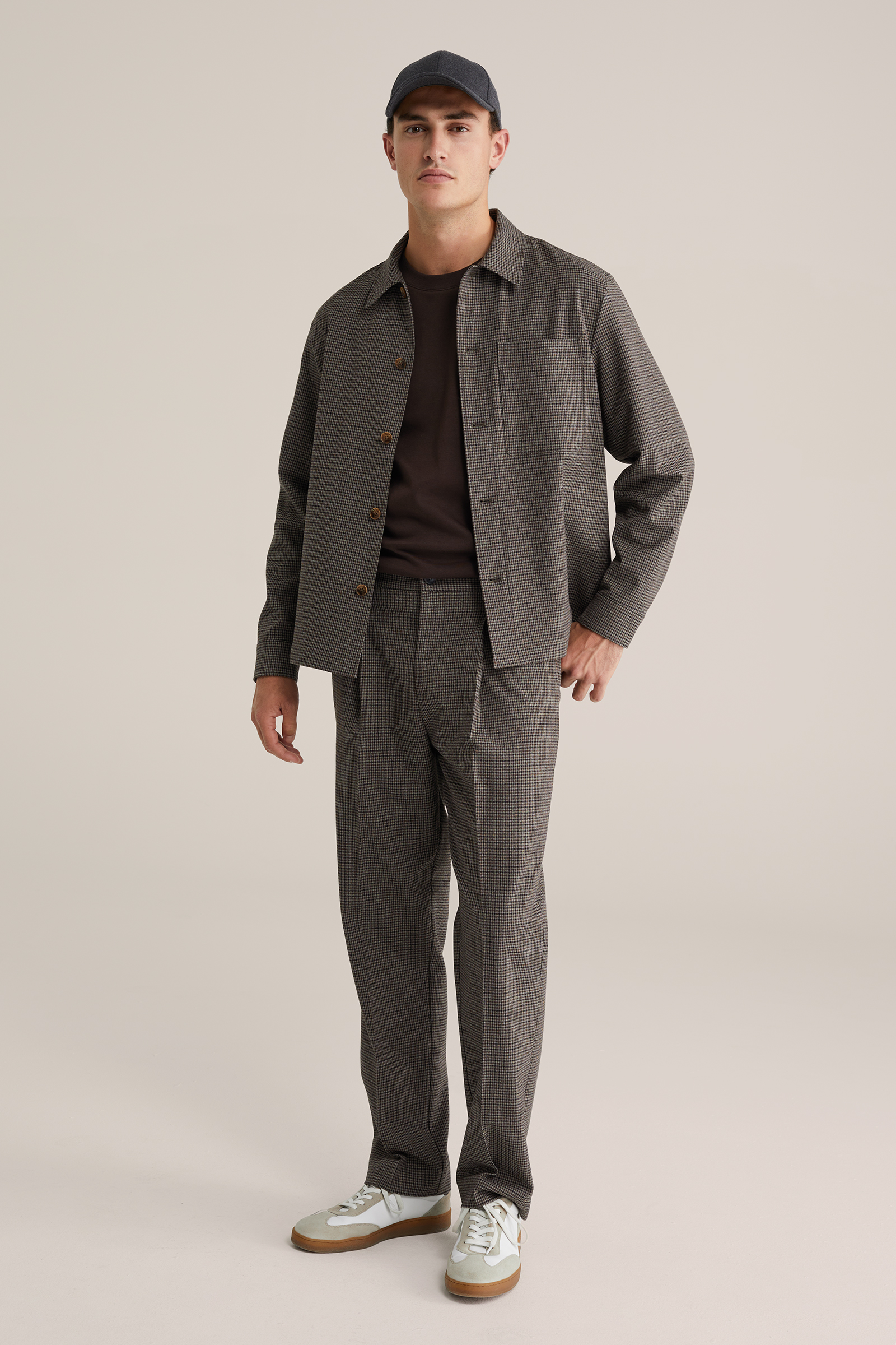 Heren regular fit flannel overshirt met ruit