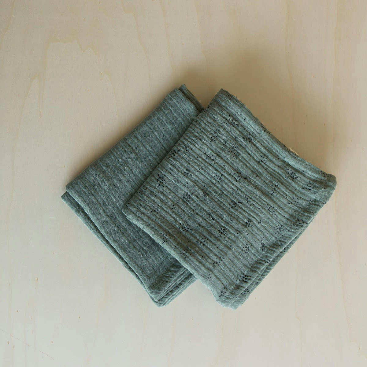 GREEN & KIDS - Langes en gaze de coton biologique à motifs vert