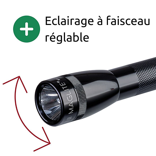 Mini Maglite Lampe torche Xenon 2x piles AA - Noir