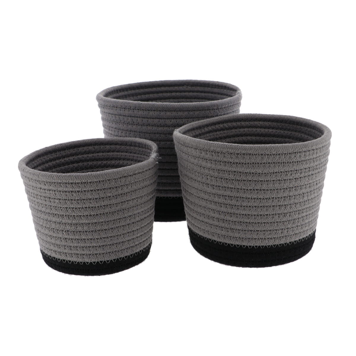 Cesto de arrumação wc cinza e preto em algodão 16cm