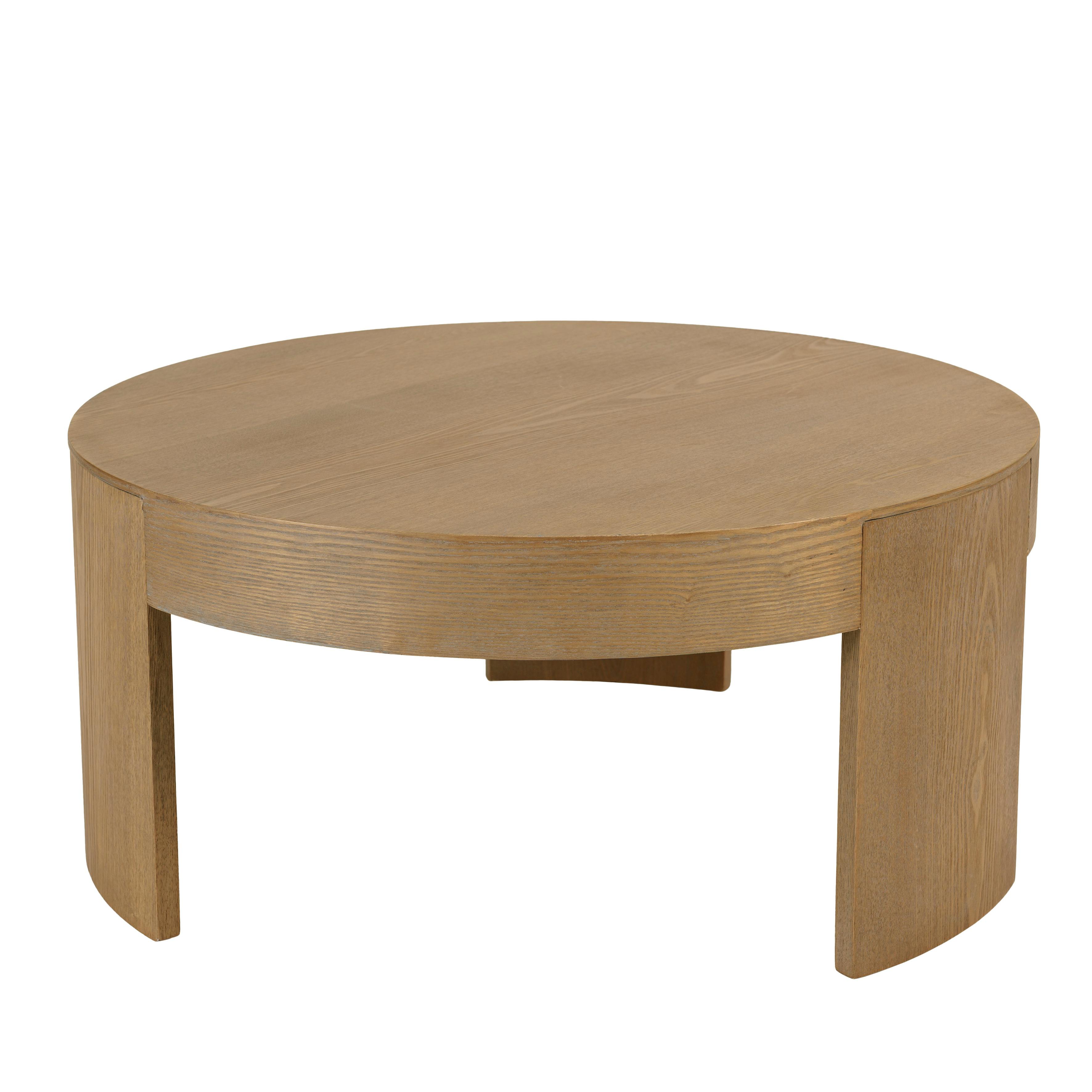 Table basse ronde couleur naturelle design arrondi VELAR