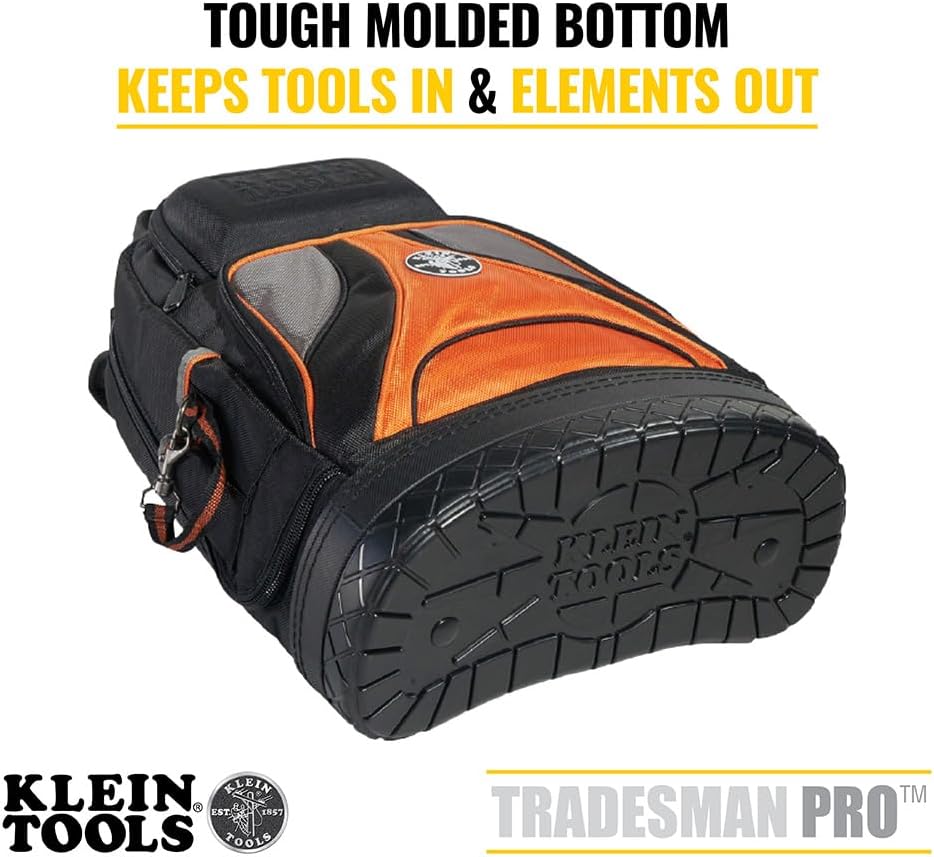 Klein Tools 80115 Backpack Kit with Tradesman Pro 39-Pocket Backpack and Electricians Pocket Knife, 2-Piece