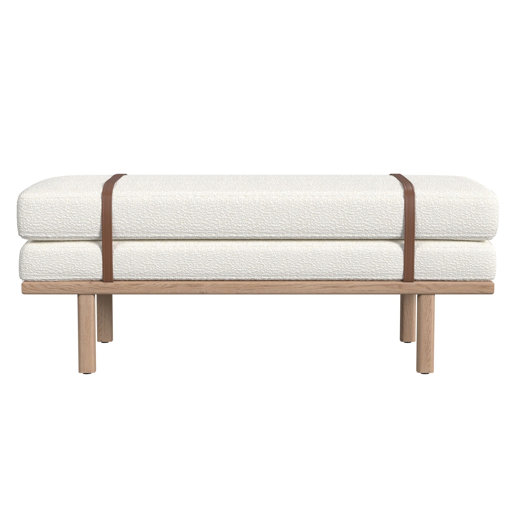 HomePop upholstered Bench with Wood Base