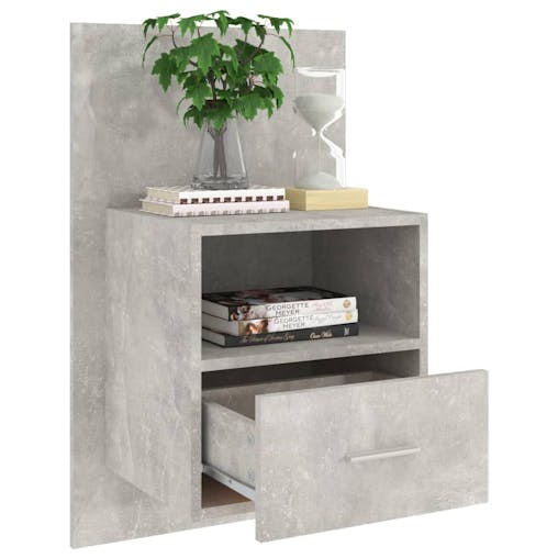 NNEVL Wall-mounted Bedside Cabinet Concrete Grey