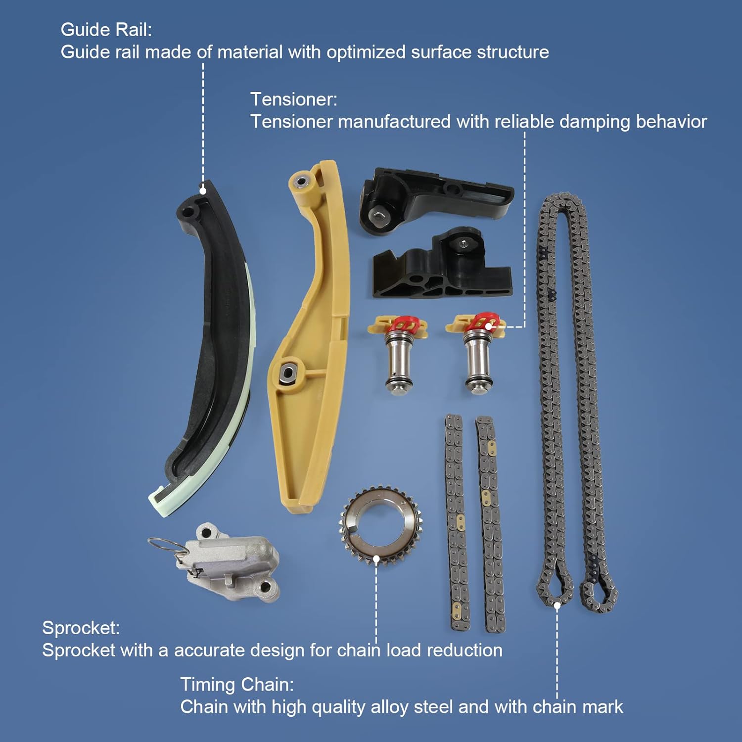 DICMIC Timing Chain Kit + Water Pump Compatible with 2013-2019 Ford Explorer Flex Taurus Lincoln 3.5L