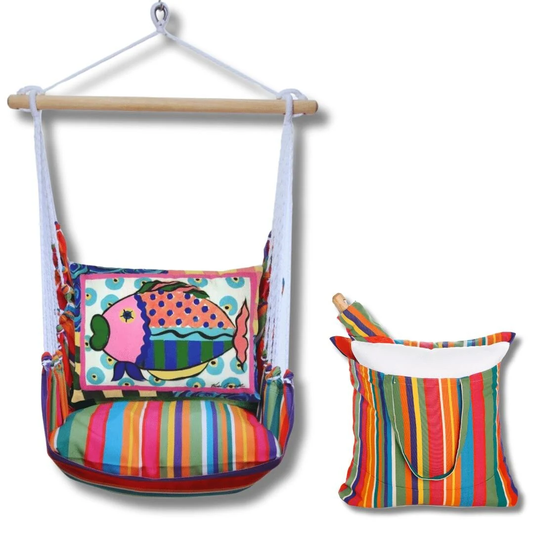 Magnolia Casual Swing Set 4 piece - Le Jardin Stripe w/ Fish