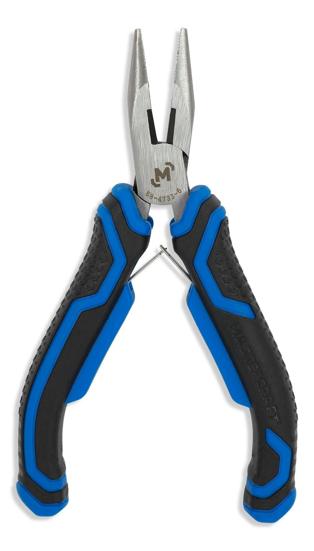 Mastercraft Mini Long Nose Pliers, Comfort Grip, Micro Chrome Finish, High Carbon Steel, 5-in
