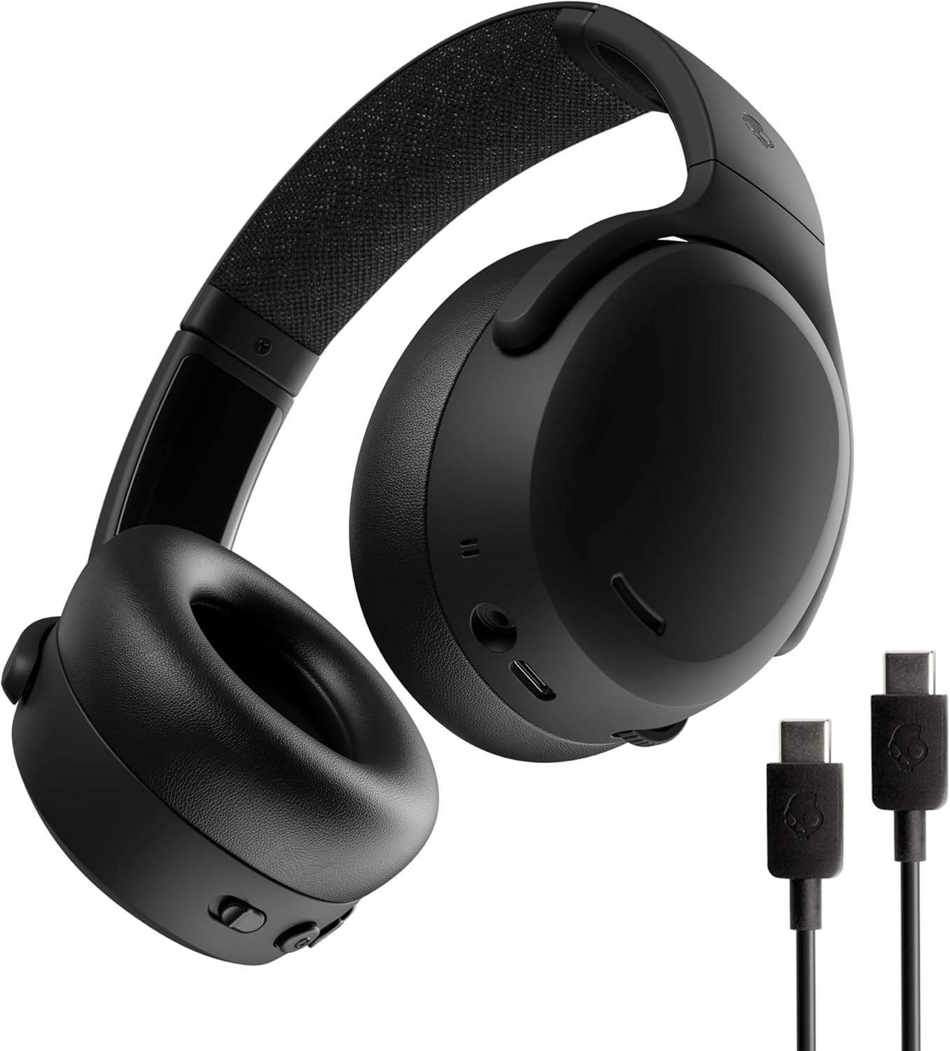 Skullcandy Crusher ANC 2 Wireless Over-Ear Bluetooth Headphones with Extra USB-C Charging Cable  Multi-Sensory Bass  Active Noise Cancelling  60 Hours Battery  Microphone iPhone Android - True Black