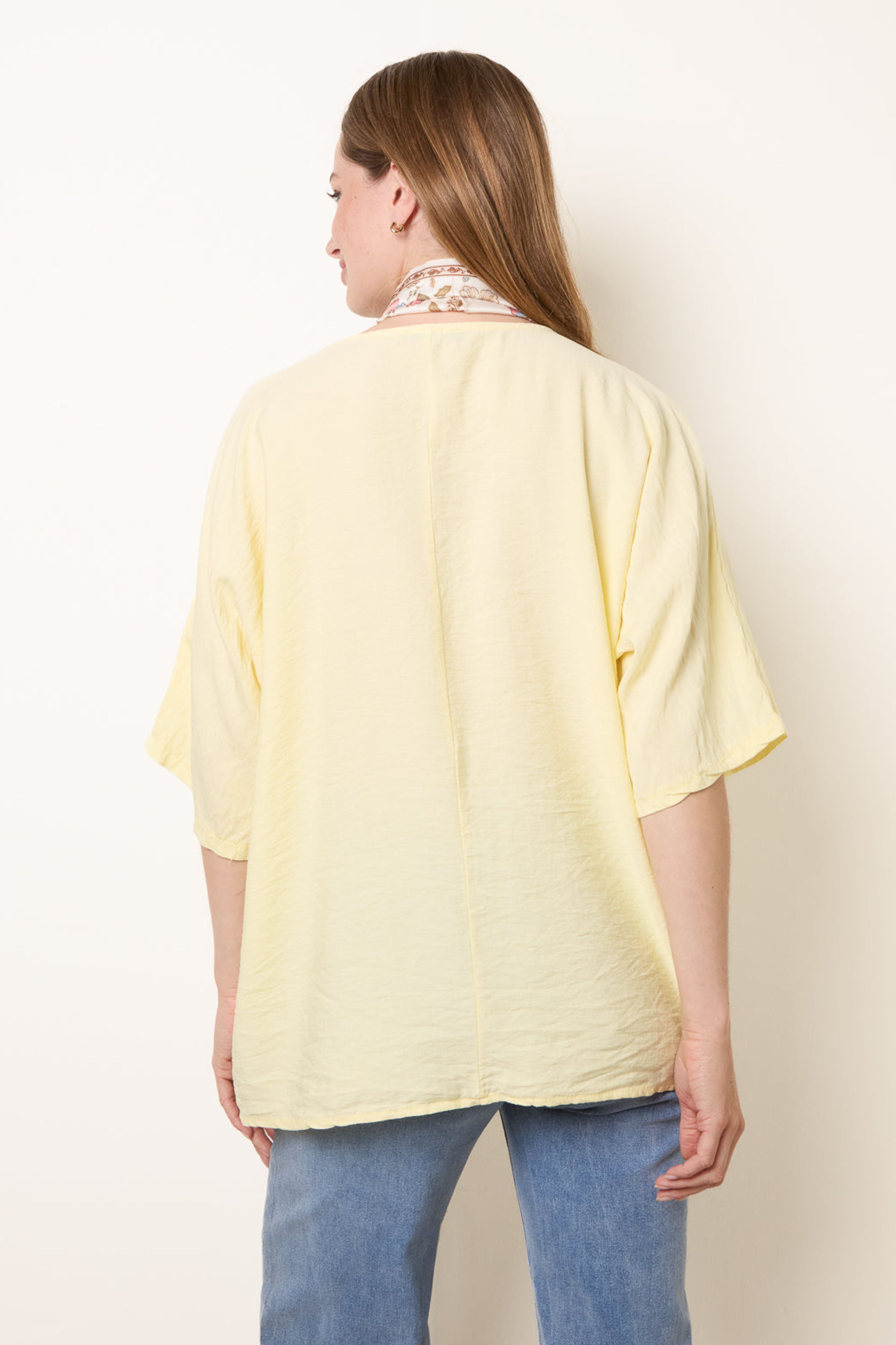 Blue Vanilla Lemon Scarf Viscose Top