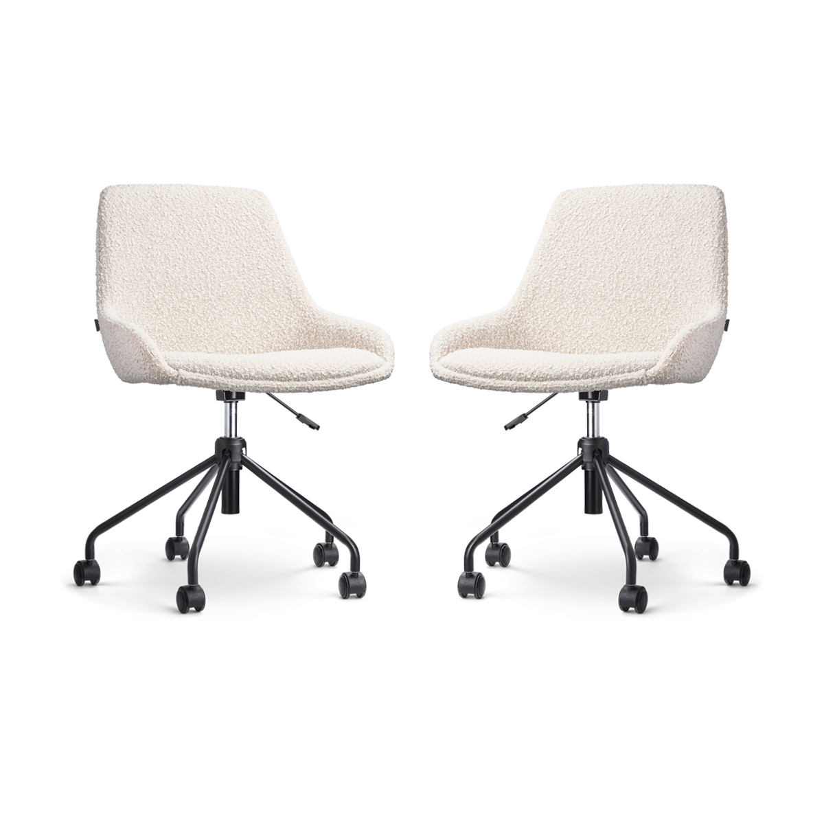 Nolon Nout-Isa Bureaustoelen Set van 2 - Bouclé Beige - Zwart